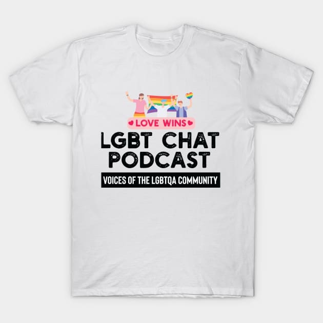 Black Design LGBT CHAT T-Shirt by LGBTChat